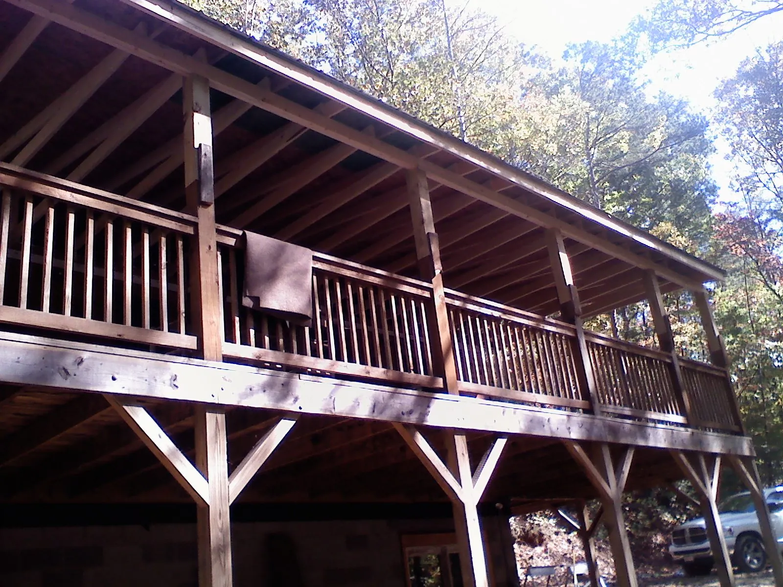 Timber framing under a new elevated porch and deck — Roof Leak Repair in Maugansville by Roofing Brothers